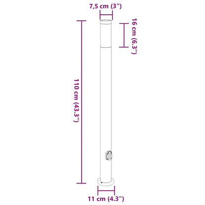 Pollerleuchten mit Auslass 3er 110 cm Edelstahl IP44