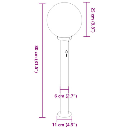Pollerleuchten mit Sensor 3 Stk. 80 cm Schwarz IP44