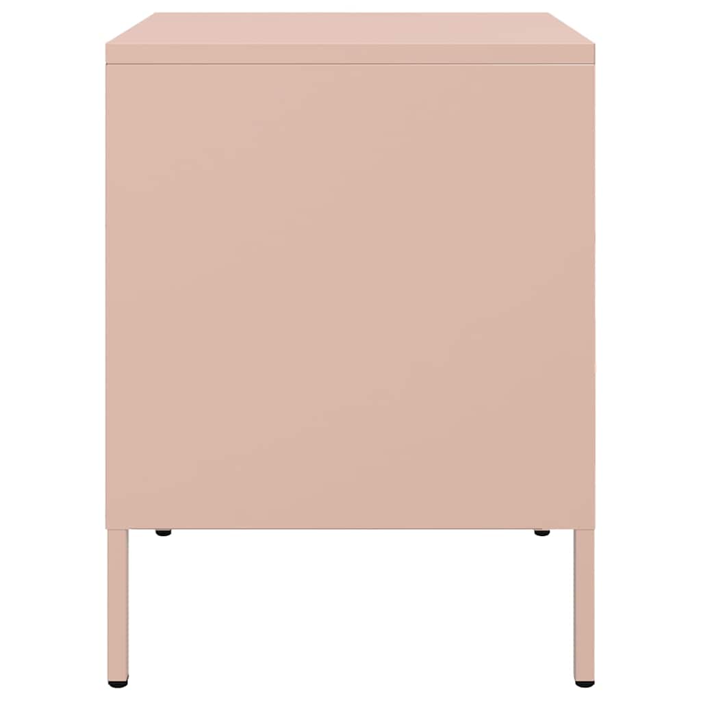 Nachttische 2 Stk. Rosa 36x39x50,5 cm Stahl