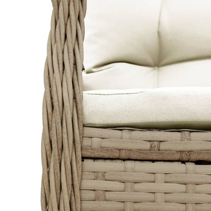 3-tlg. Garten-Essgruppe mit Kissen Beige Poly Rattan