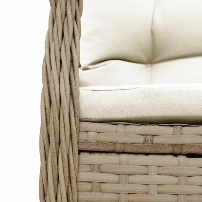 9-tlg. Garten-Essgruppe mit Kissen Beige Poly Rattan