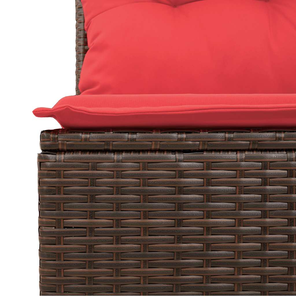 5-teiliges Gartensofa-Set mit Kissen, braun, Polyrattan