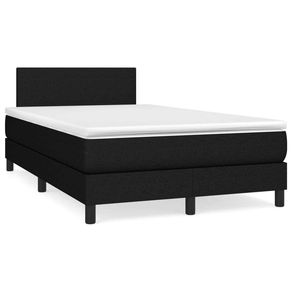 Boxspringbett mit Matratze & LED Schwarz 120x190 cm Stoff