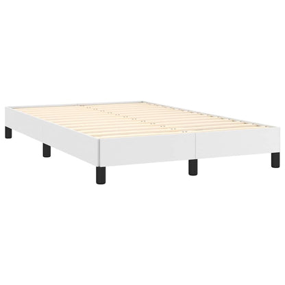 Boxspringbett mit Matratze & LED Weiß 120x190 cm Kunstleder