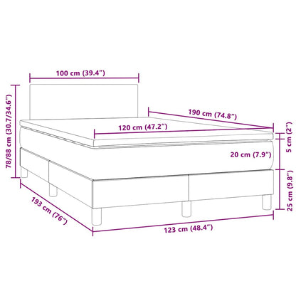 Boxspringbett mit Matratze & LED Rosa 120x190 cm Samt