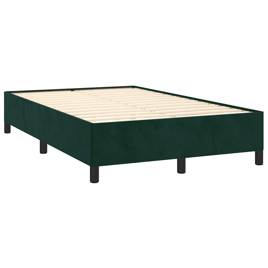 Boxspringbett mit Matratze & LED Dunkelgrün 120x190 cm Samt
