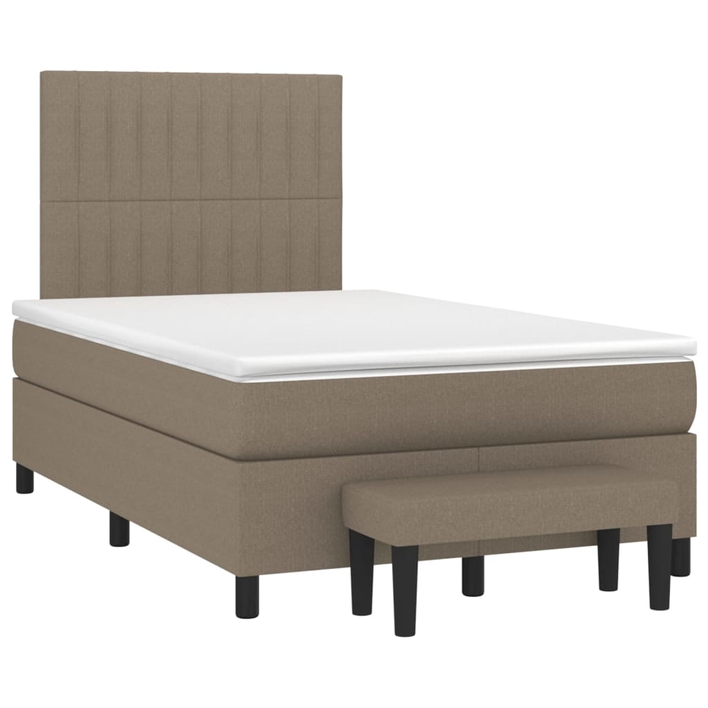 Boxspringbett mit Matratze Taupe 120x190 cm Stoff