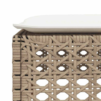 6-tlg. Garten-Sofagarnitur mit Kissen Beige Poly Rattan