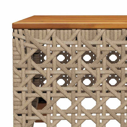 11-tlg. Garten-Sofagarnitur mit Kissen Beige Poly Rattan