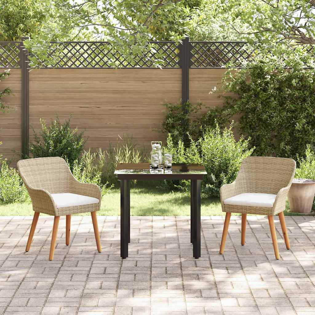 Garten Essgruppe mit Kissen 3 pcs Beige Poly-Rattan