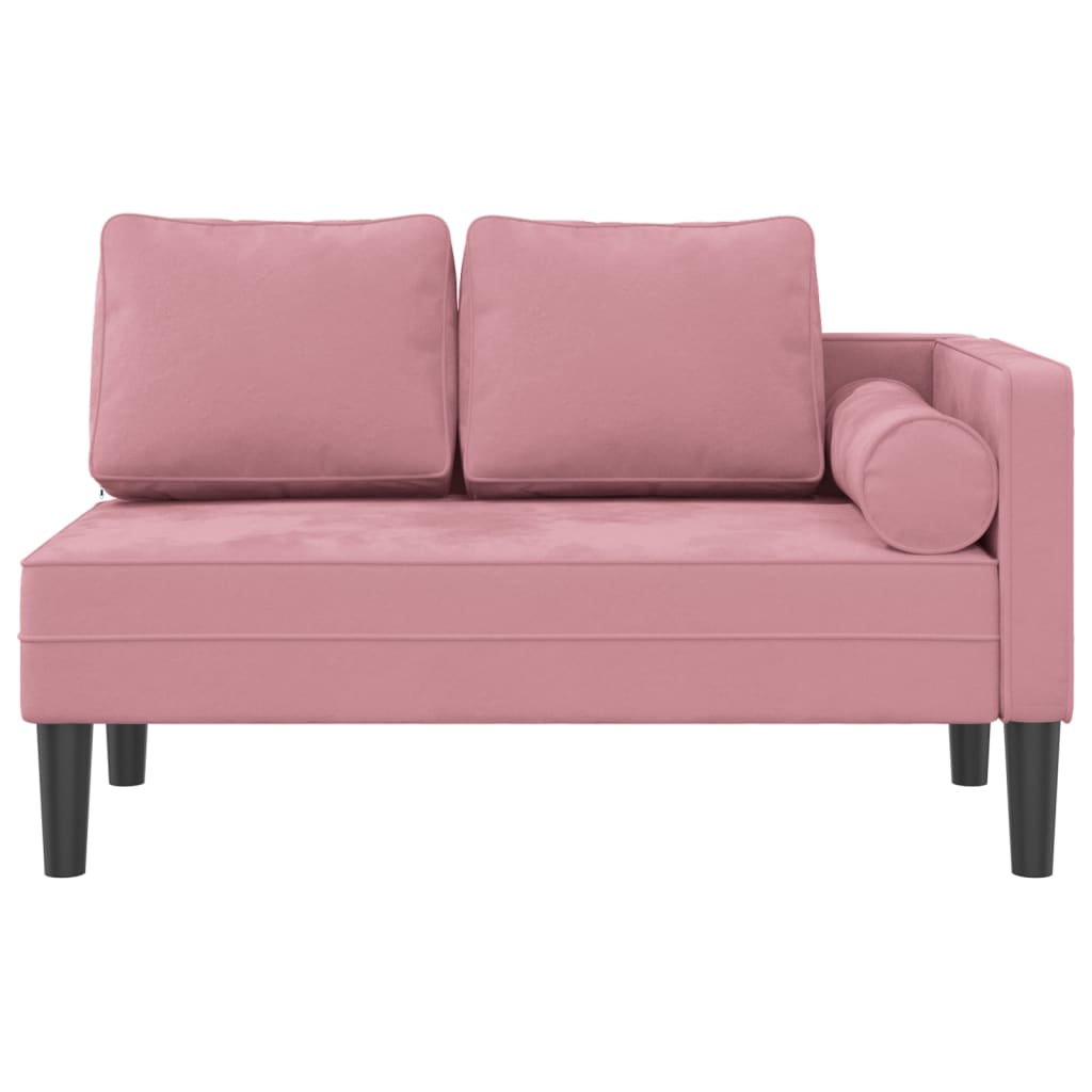 Chaiselongue mit Kissen Rosa Samt