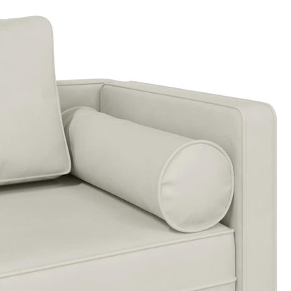 Chaiselongue mit Kissen Creme Samt