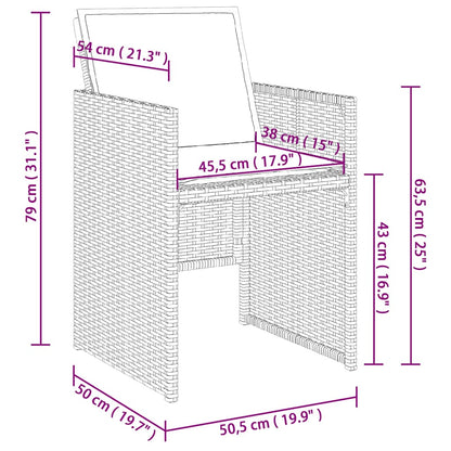 11-tlg. Garten-Essgruppe mit Kissen Beige Poly Rattan