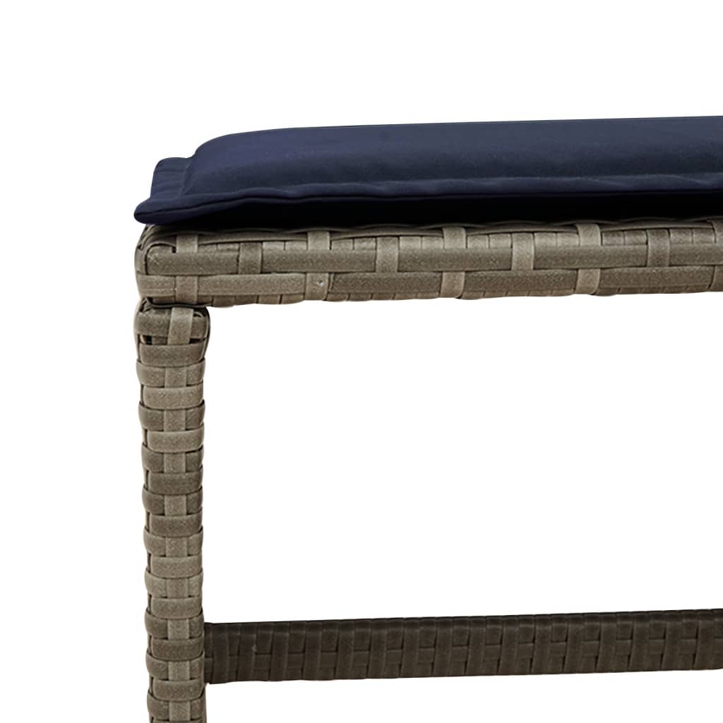 13-teiliges Garten-Ess-Set mit Kissen, grau, Polyrattan