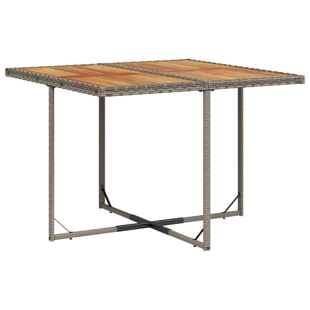 9-teiliges Garten-Ess-Set mit Kissen, grau, Polyrattan