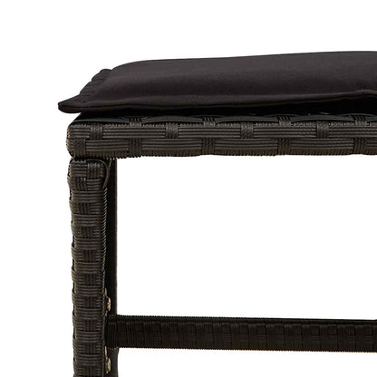 15-tlg. Garten-Essgruppe mit Kissen Schwarz Poly Rattan