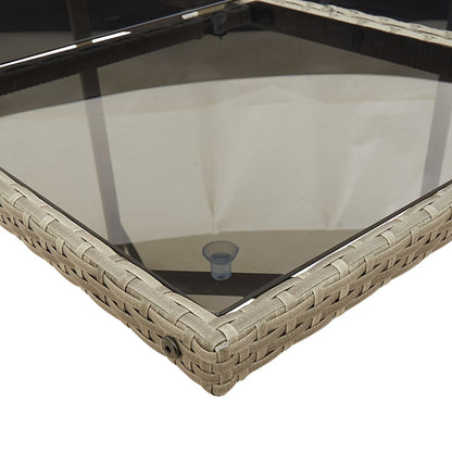 15-teiliges Garten-Ess-Set mit Kissen, grau, Polyrattan