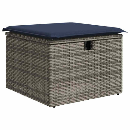 7-teiliges Gartensofa-Set mit Kissen, grau, Polyrattan