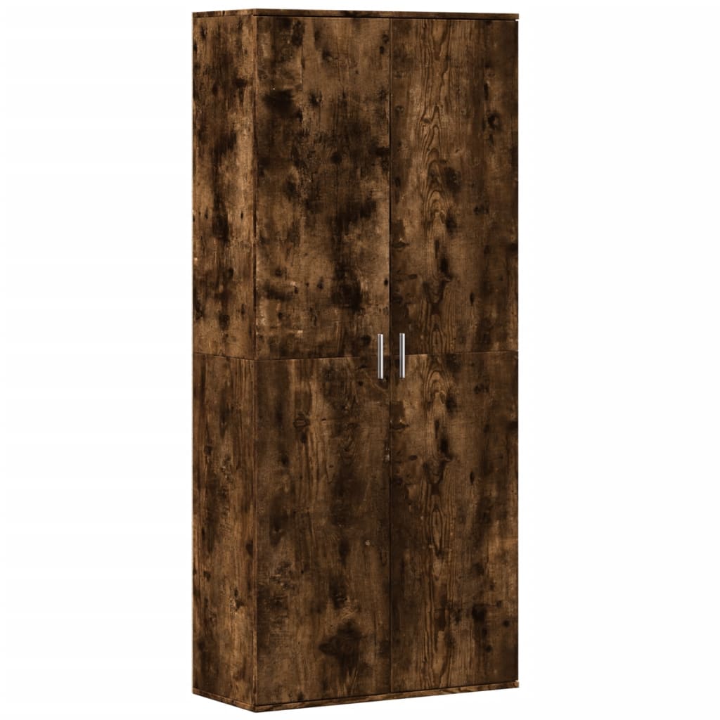 Highboard Räuchereiche 80x35x180 cm Holzwerkstoff