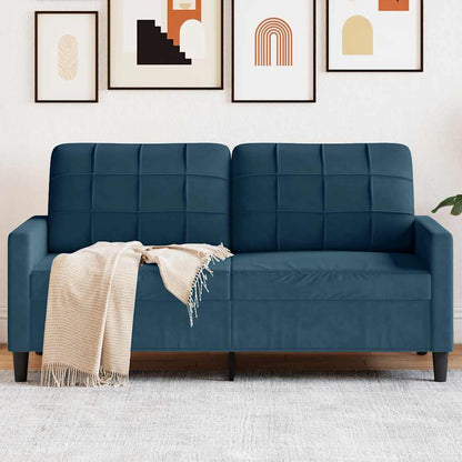 2-Sitzer-Sofa Blau 140 cm Samt