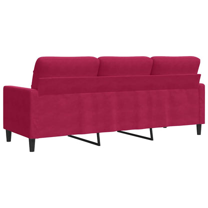 3-Sitzer-Sofa Weinrot 180 cm Samt