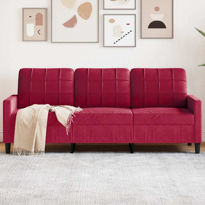 3-Sitzer-Sofa Weinrot 180 cm Samt