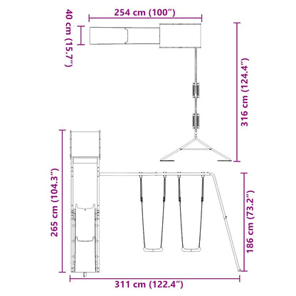 Spielturm Massivholz Douglasie