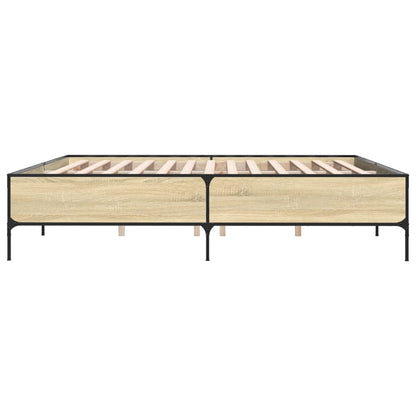 Bettgestell Sonoma-Eiche 180x200 cm Holzwerkstoff und Metall