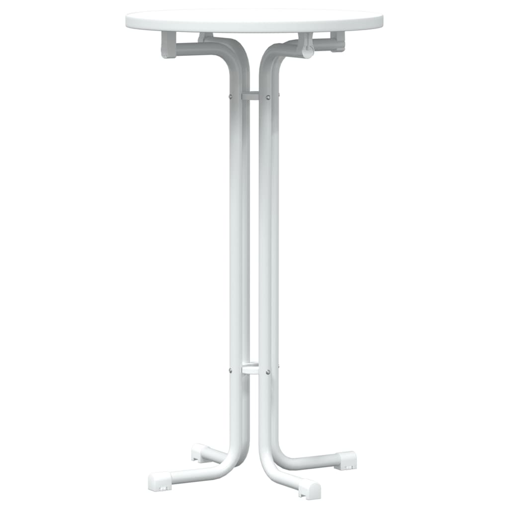 Bartisch Weiß Ø60x110 cm Holzwerkstoff und Stahl