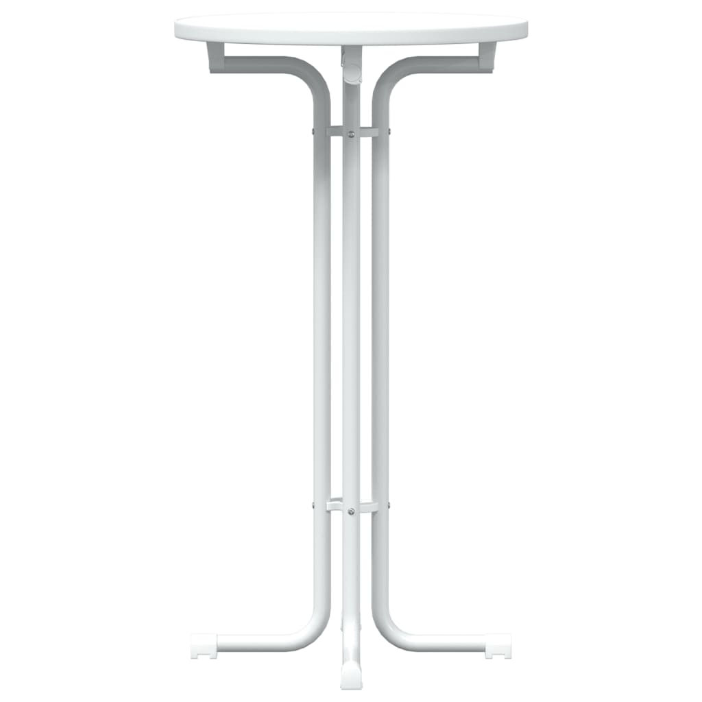 Bartisch Weiß Ø60x110 cm Holzwerkstoff und Stahl