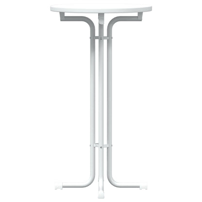 Bartisch Weiß Ø60x110 cm Holzwerkstoff und Stahl