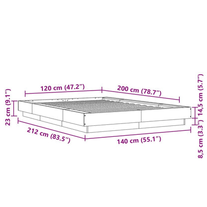Bettgestell Schwarz 120x200 cm Holzwerkstoff