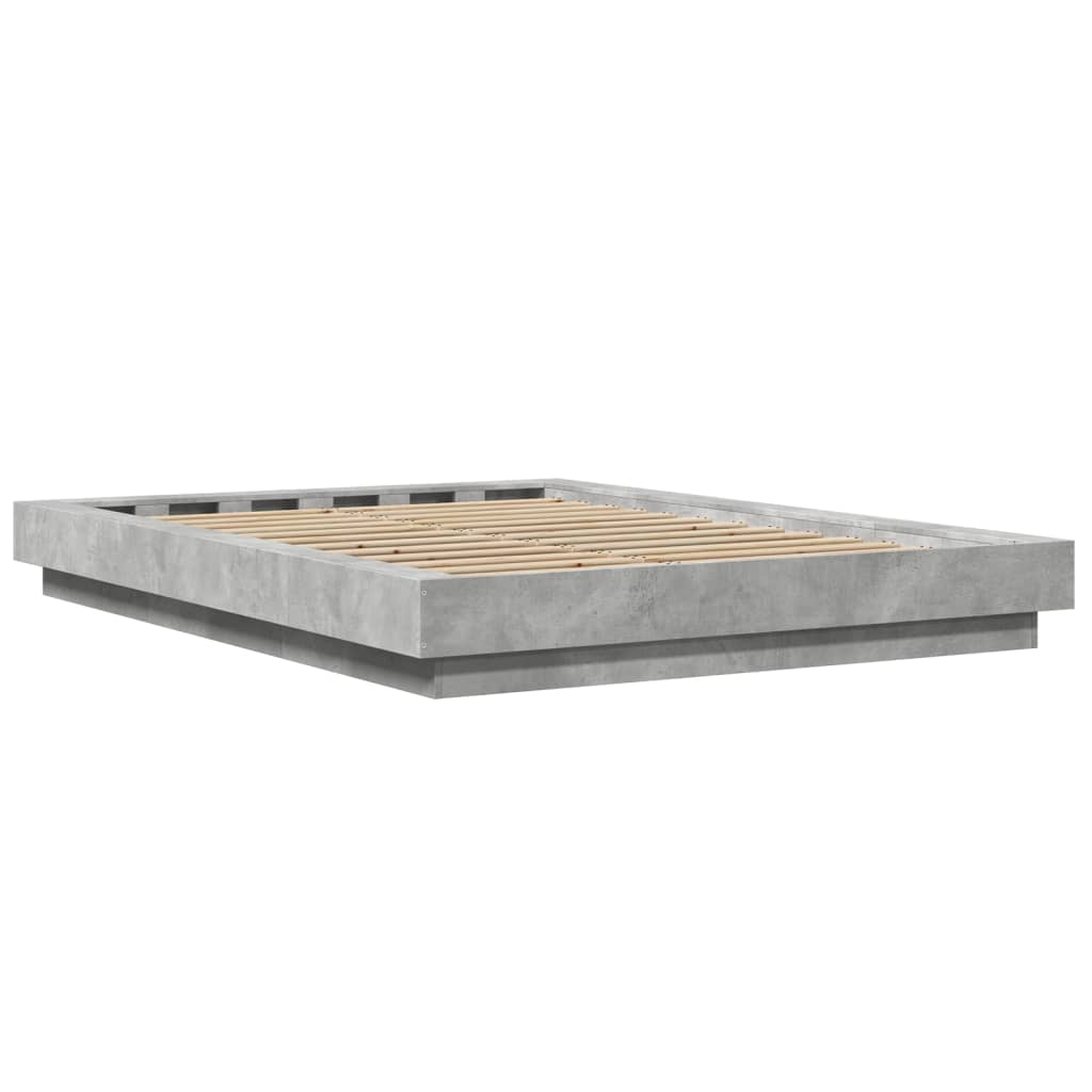 Bettgestell Betongrau 135x190 cm Holzwerkstoff