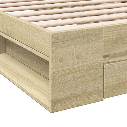 Bettgestell mit Schublade Sonoma-Eiche 90x190 cm Holzwerkstoff