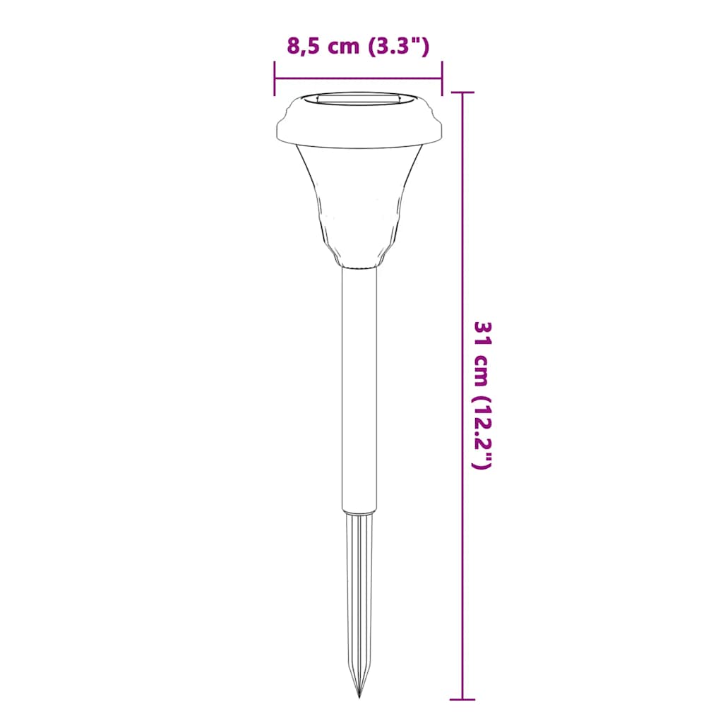 Solar-Wegbeleuchtung mit Erdspießen 12 Stk. Weiß