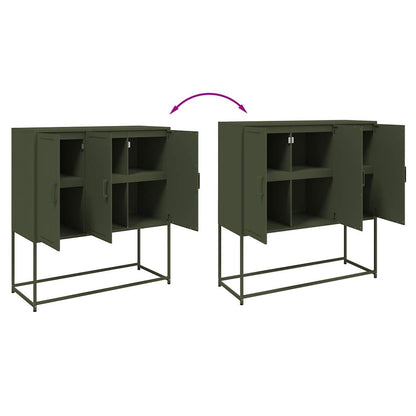 Sideboard Olivgrün 100,5x39x107 cm Stahl