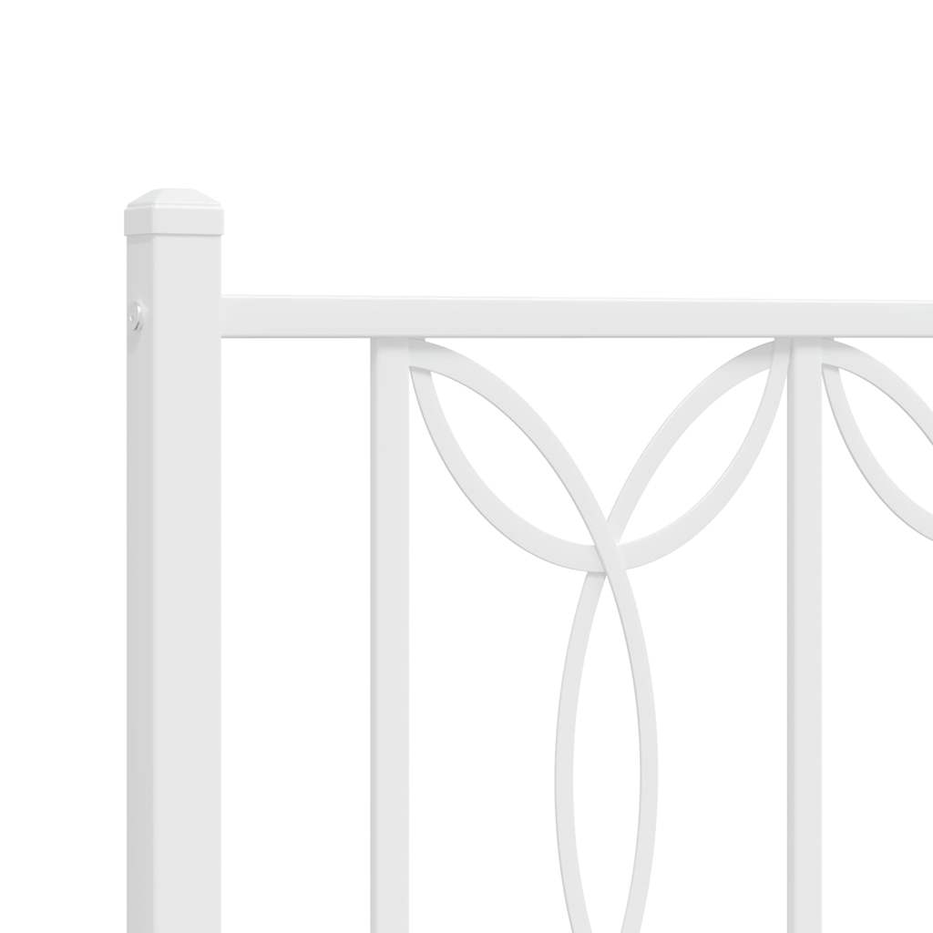 Bettgestell mit Kopfteil Metall Weiß 90x190 cm