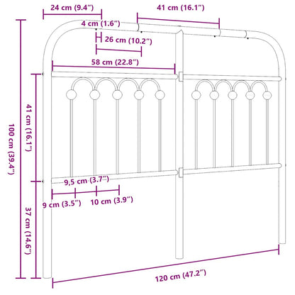 Ersatz-Kopfteil Metall Schwarz 120 cm