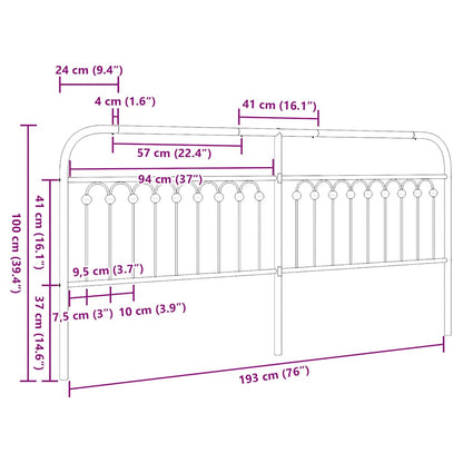Ersatz-Kopfteil Metall Weiß 193 cm