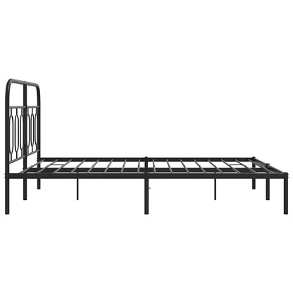 Bettgestell mit Kopfteil Metall Schwarz 135x190 cm