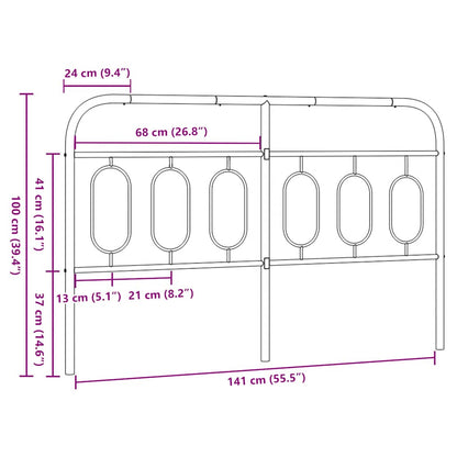 Ersatz-Kopfteil Metall Schwarz 140 cm