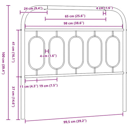 Ersatz-Kopfteil Metall Weiß 100 cm