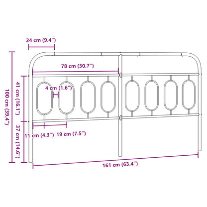 Ersatz-Kopfteil Metall Weiß 160 cm