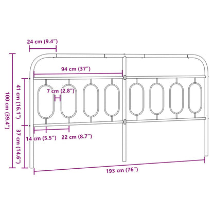 Ersatz-Kopfteil Metall Weiß 193 cm
