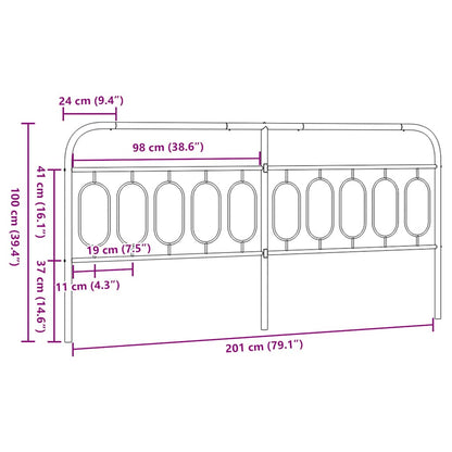 Ersatz-Kopfteil Metall Weiß 200 cm