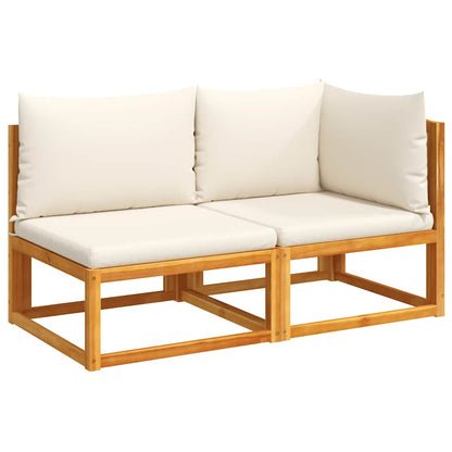 Gartensofa mit Kissen 2-Sitzer Holz Akazie & Seil