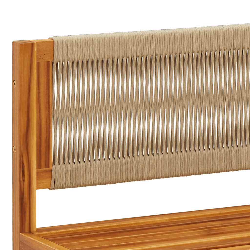 Gartensofa mit Kissen 2-Sitzer Holz Akazie & Seil