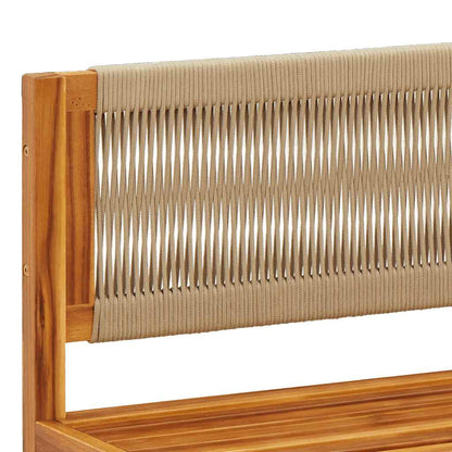 Gartensofa mit Kissen 2-Sitzer Holz Akazie & Seil