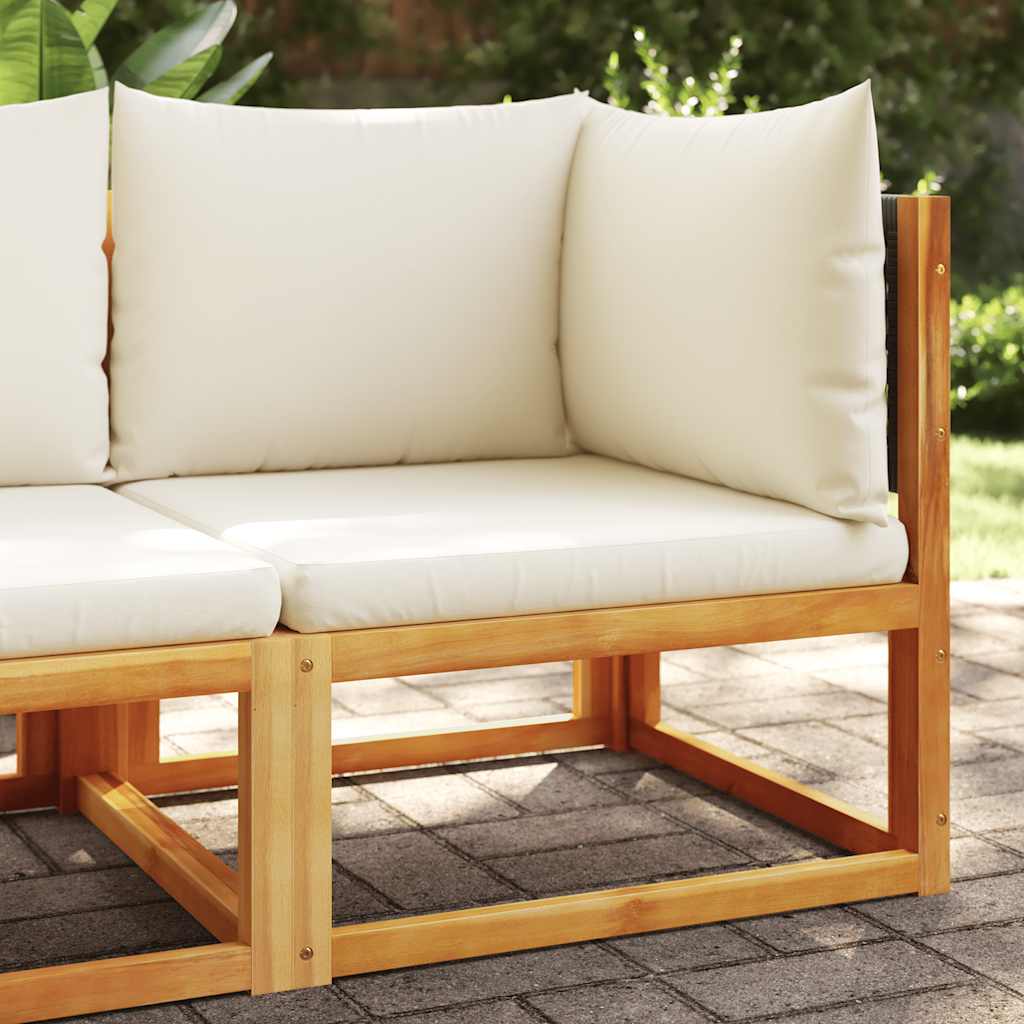 Gartensofa-Ecke mit Kissen Holz Akazie & Rattan