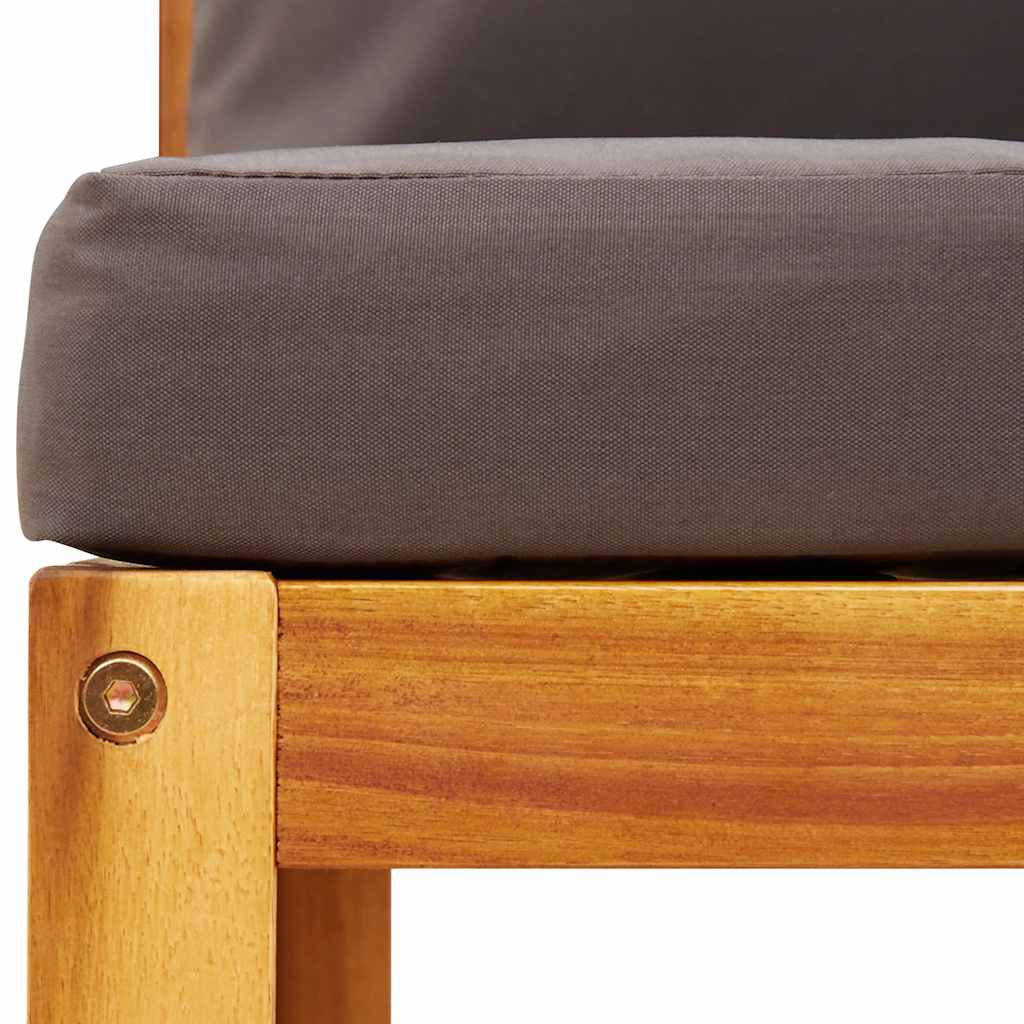 Gartensofa mit Kissen 2-Sitzer Holz Akazie & Rattan